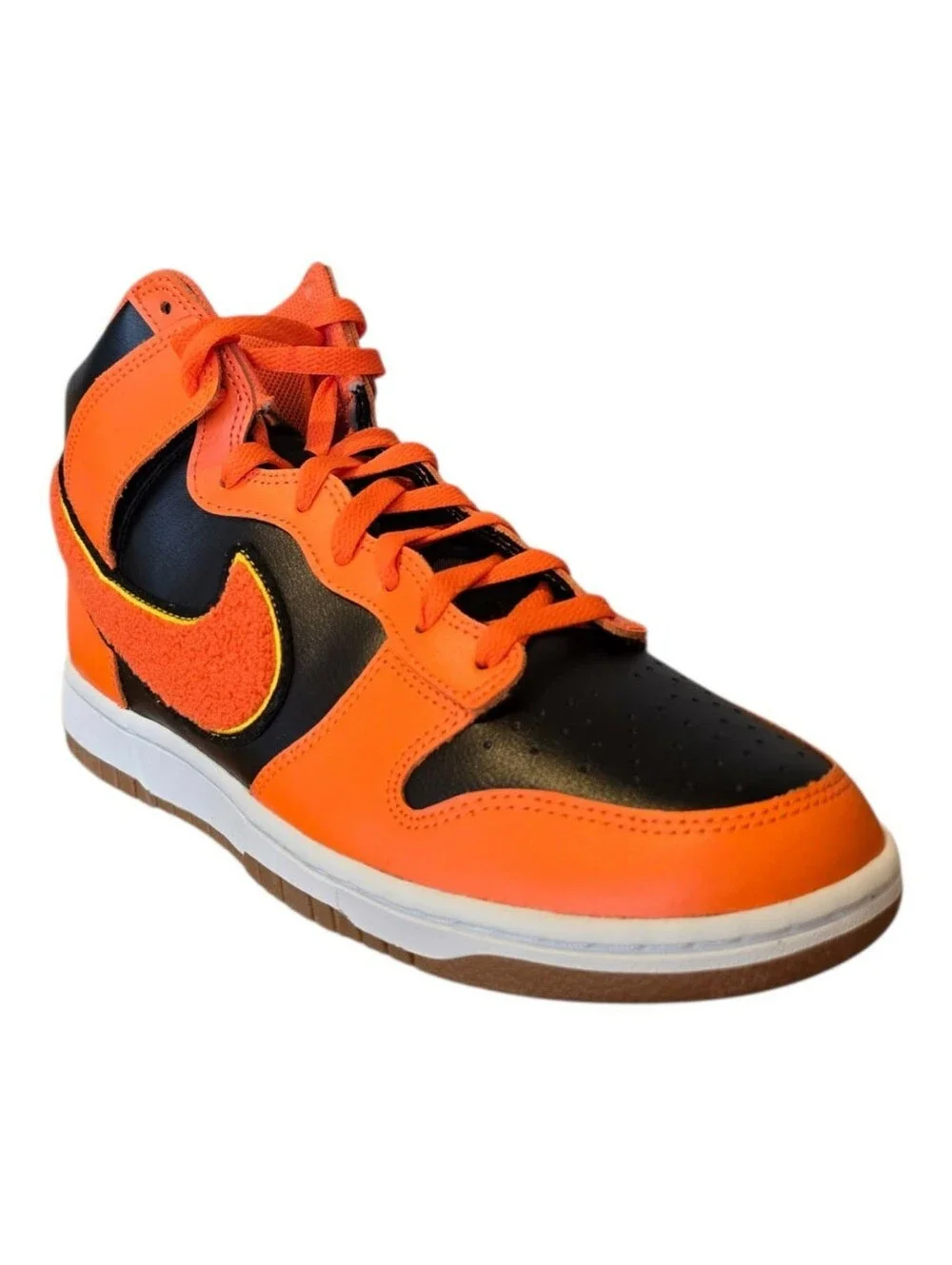 Nike Dunk High Retro University Black Safety Orange Sneakers DR8805 002 Mens 9.5